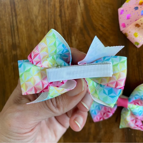 Jojo Siwa Girls Colorful Rainbow Unicorn Hair Bows Set of 3 - Picture 4 of 4